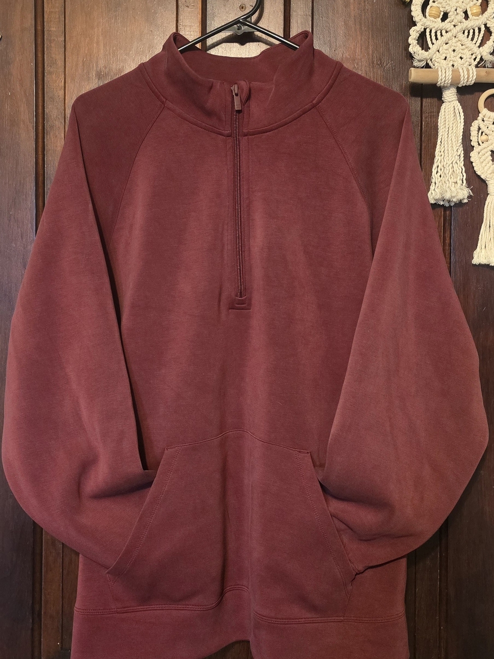 all in motion Women's Quarter Zip-Up Pullover Sweatshirt - Burgundy